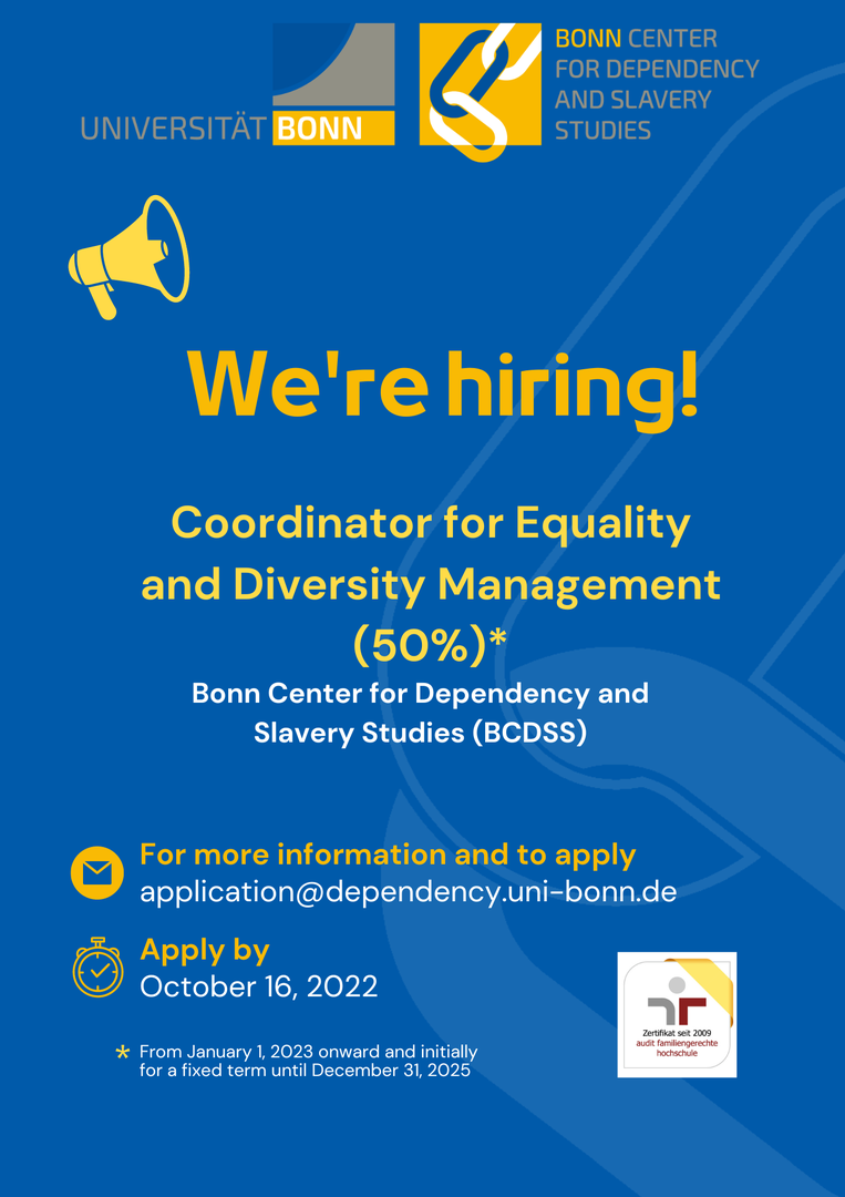 Vacancy for a Coordinator for Equality and Diversity Management (50%)