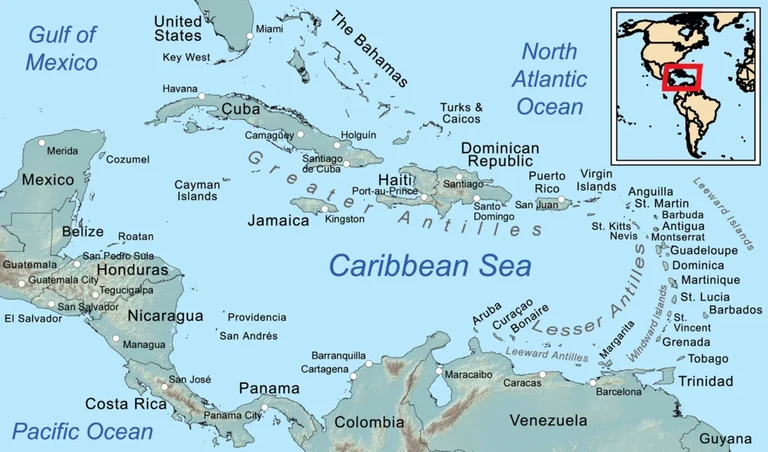 Map of the Caribbean
