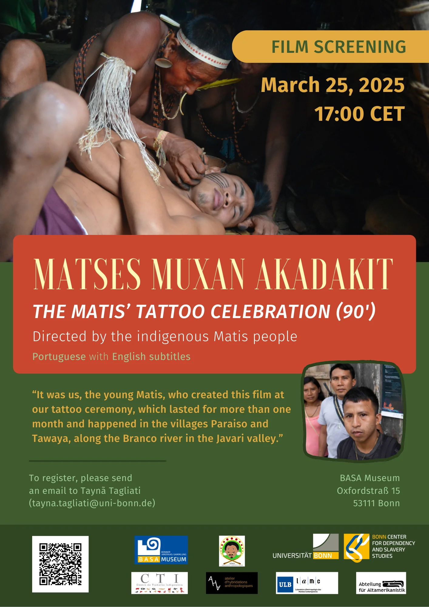 The Matis' Tattoo Celebration (90'): Film screening