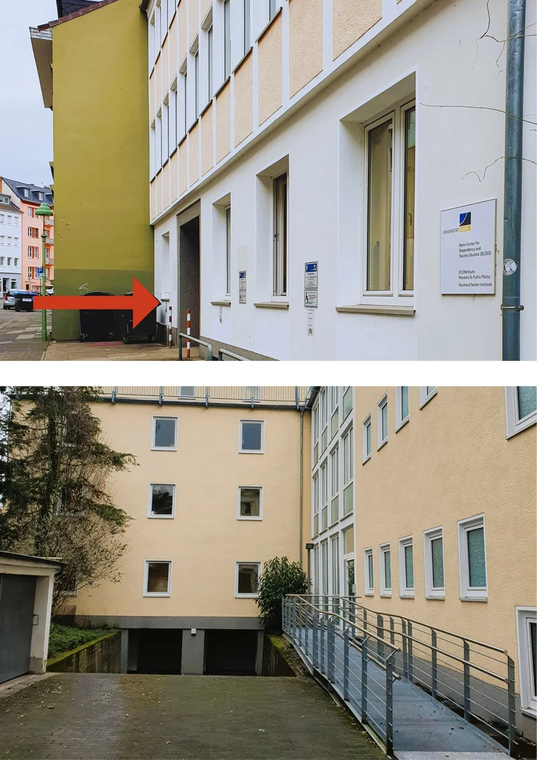 Eine Wissenschaftlerin und ein Wissenschaftler arbeiten hinter einer Glasfassade und mischen Chemikalien mit Großgeräten.