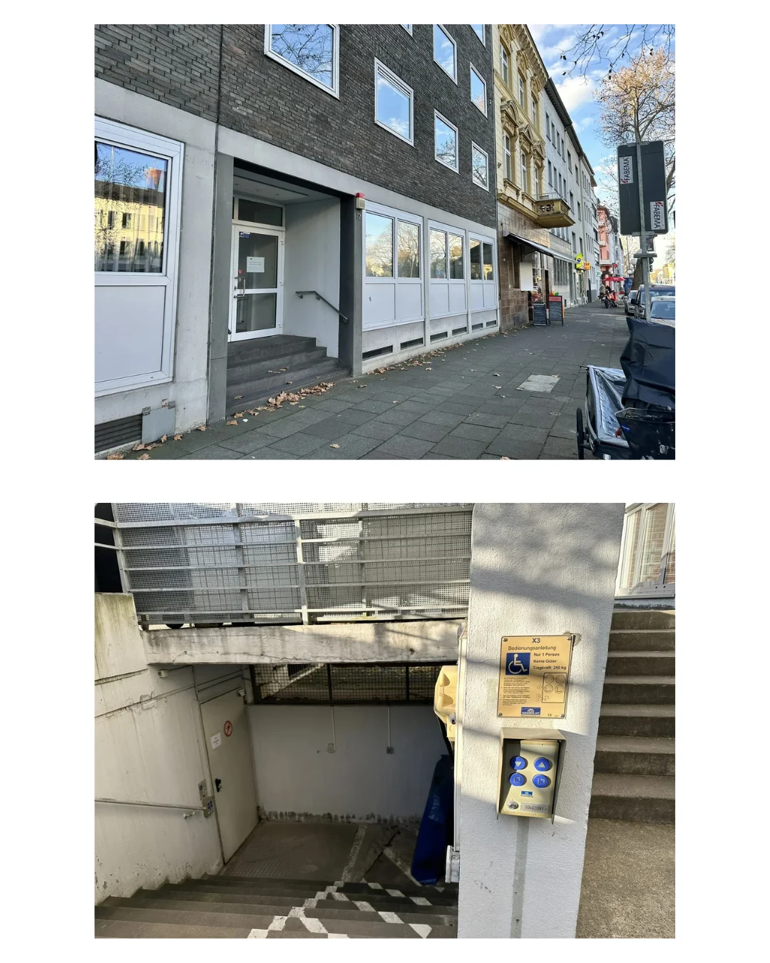 Main Entrance and Accesible Parking Spot at Adenauerallee Building