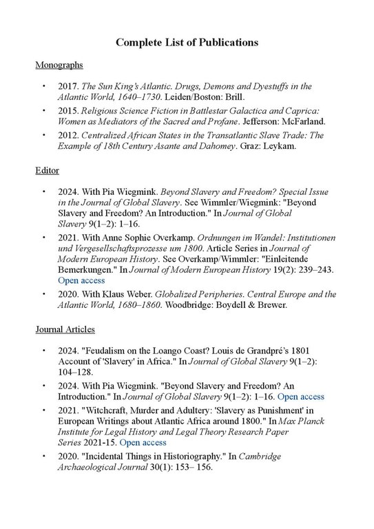 JWimmler Complete Publications.pdf