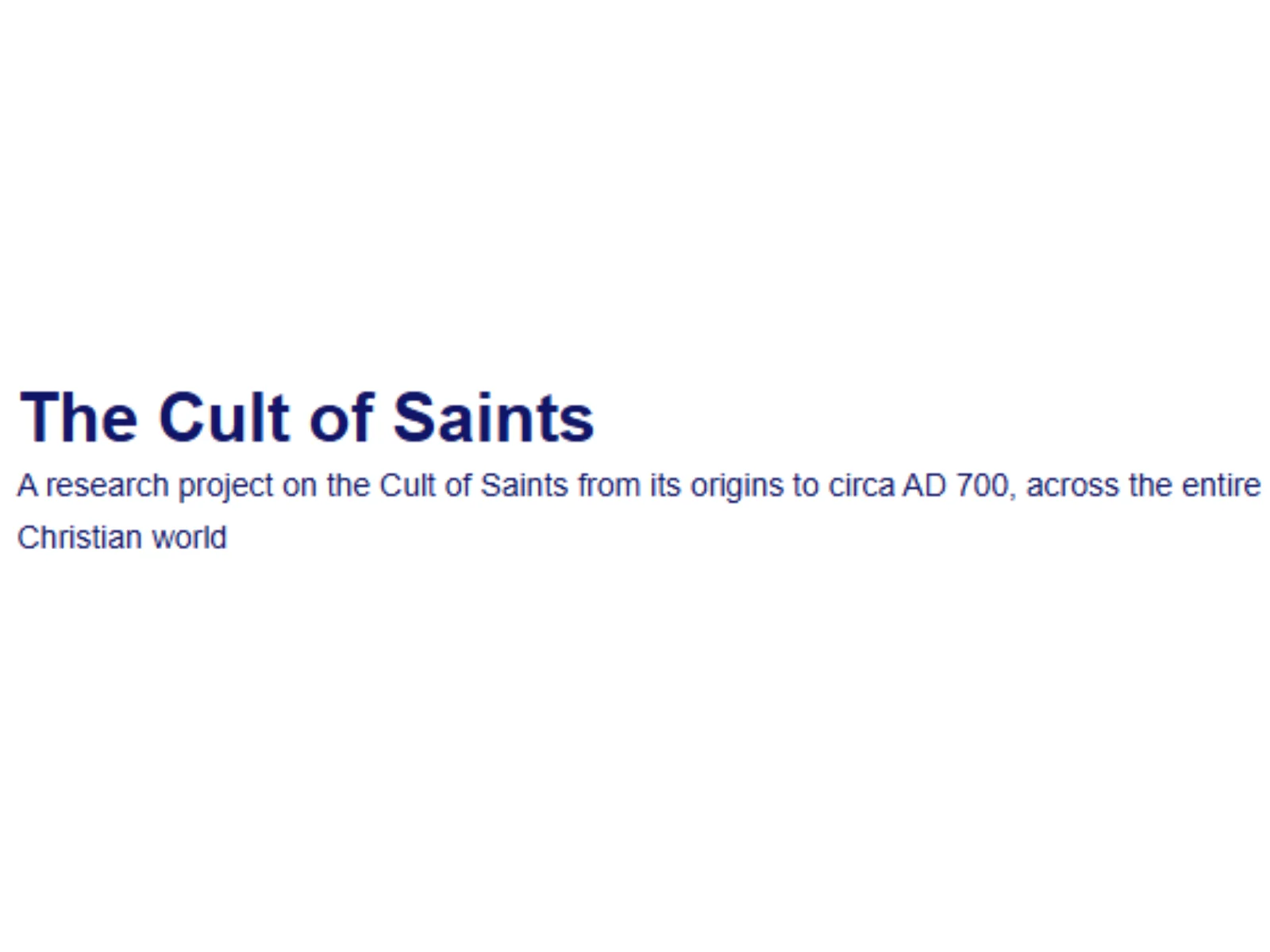 Cult of Saints