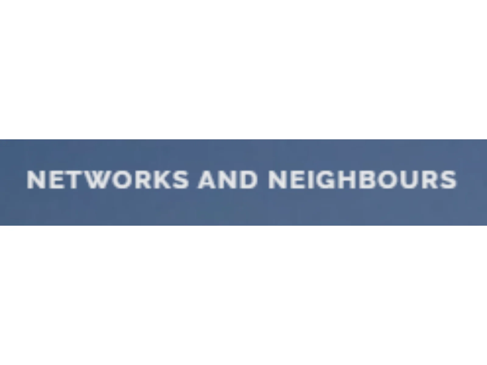 Networks and Neighbours