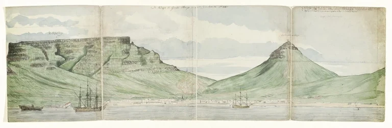 De Tafelberg en Kaapstad gezien vanaf de zee