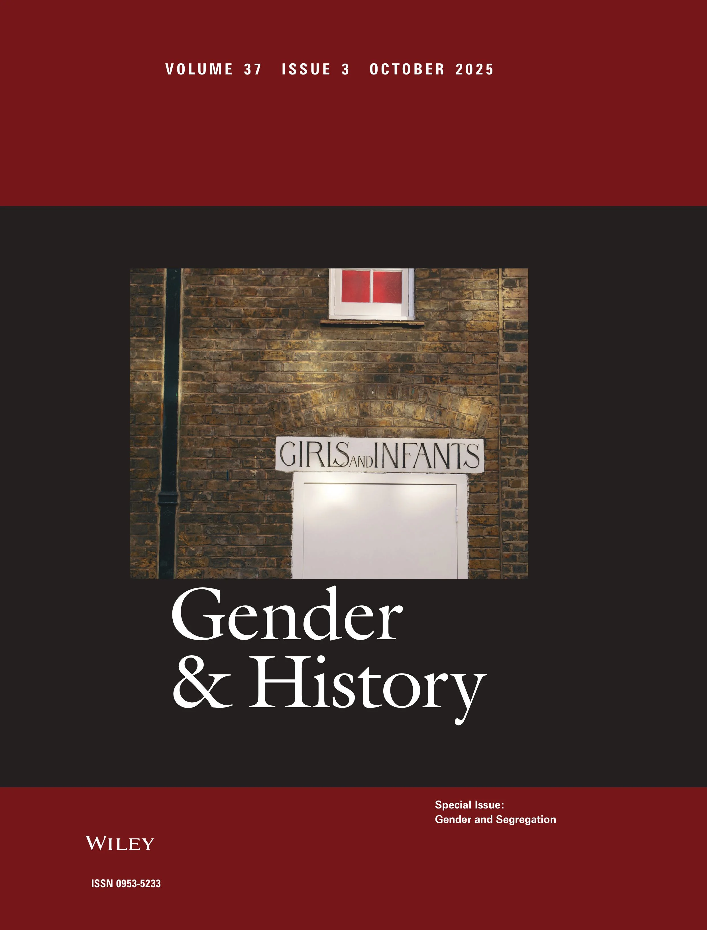 Cover Gender History Special Issue
